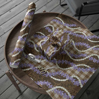 Brown Hawaii Palaka Honohono Pikake Wrapping Paper Hawaiian Orchid Lei Polynesian Pattern - Polynesian Pride