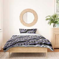 Black Hawaii Palaka Honohono Pikake Bedding Set Hawaiian Orchid Lei Polynesian Pattern - Polynesian Pride