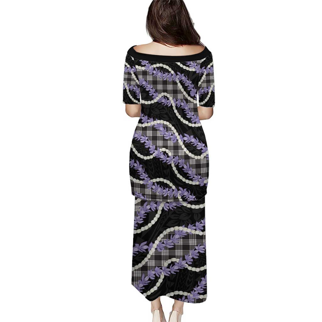 Black Hawaii Palaka Honohono Pikake Family Matching Puletasi and Hawaiian Shirt Hawaiian Orchid Lei Polynesian Pattern LT14 - Polynesian Pride
