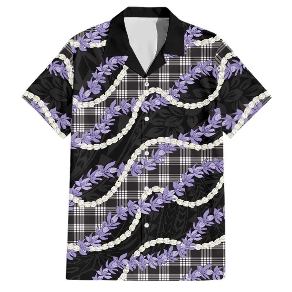 Black Hawaii Palaka Honohono Pikake Family Matching Short Sleeve Bodycon Dress and Hawaiian Shirt Hawaiian Orchid Lei Polynesian Pattern LT14 Dad's Shirt - Short Sleeve Black - Polynesian Pride
