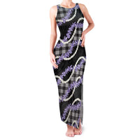 Black Hawaii Palaka Honohono Pikake Family Matching Tank Maxi Dress and Hawaiian Shirt Hawaiian Orchid Lei Polynesian Pattern LT14 Black - Polynesian Pride