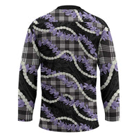 Black Hawaii Palaka Honohono Pikake Hockey Jersey Hawaiian Orchid Lei Polynesian Pattern - Polynesian Pride
