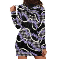 Black Hawaii Palaka Honohono Pikake Hoodie Dress Hawaiian Orchid Lei Polynesian Pattern LT14 - Polynesian Pride