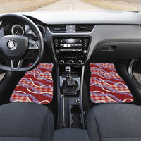 Red Hawaii Palaka Honohono Pikake Car Mats Hawaiian Orchid Lei Polynesian Pattern - Polynesian Pride