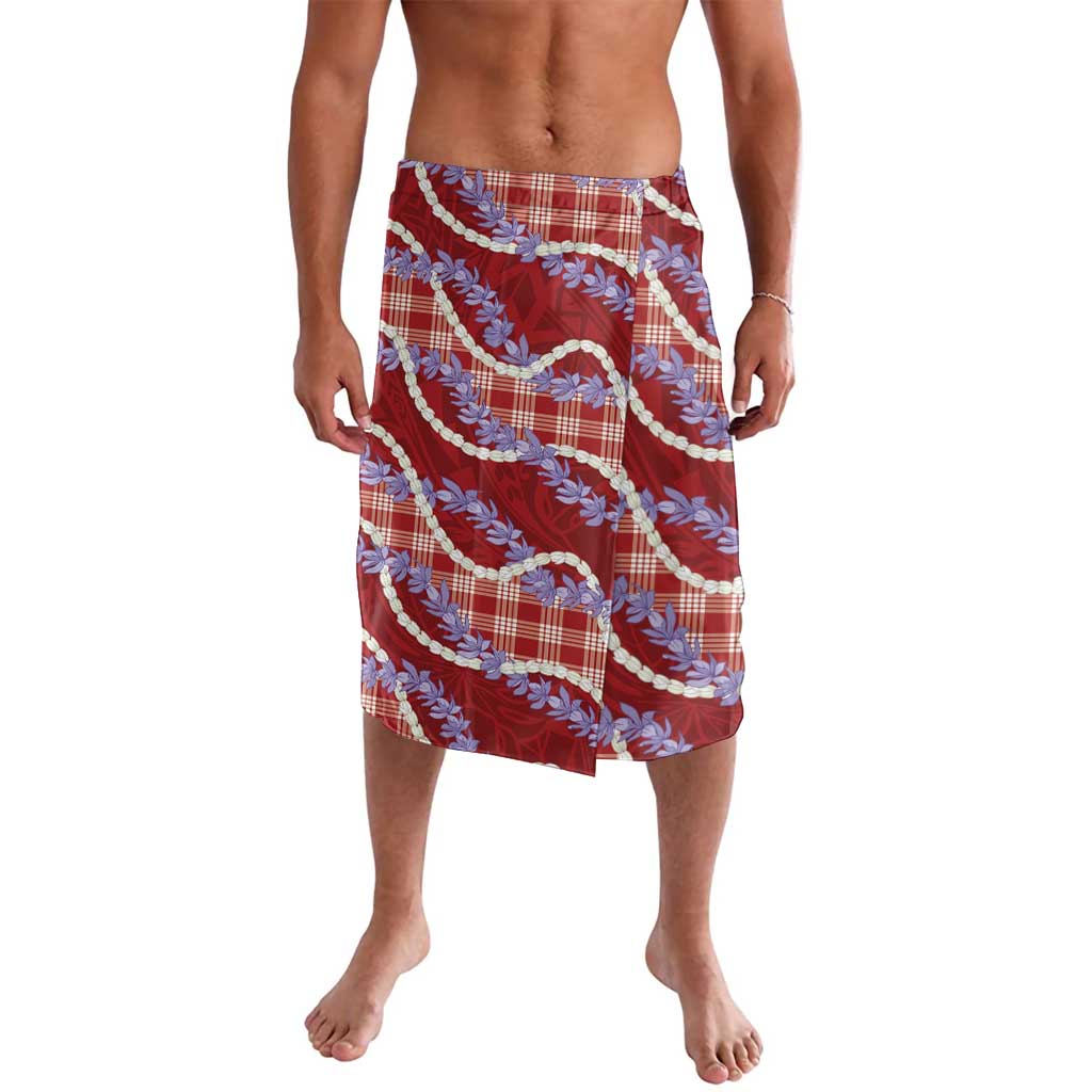 Red Hawaii Palaka Honohono Pikake Lavalava Hawaiian Orchid Lei Polynesian Pattern - Polynesian Pride