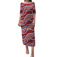 Red Hawaii Palaka Honohono Pikake Puletasi Hawaiian Orchid Lei Polynesian Pattern - Polynesian Pride
