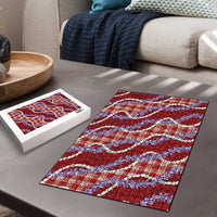 Red Hawaii Palaka Honohono Pikake Puzzle Hawaiian Orchid Lei Polynesian Pattern LT14 - Polynesian Pride