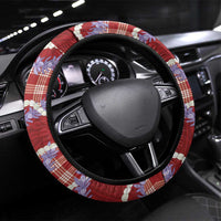 Red Hawaii Palaka Honohono Pikake Steering Wheel Cover Hawaiian Orchid Lei Polynesian Pattern LT14 Universal Fit Red - Polynesian Pride
