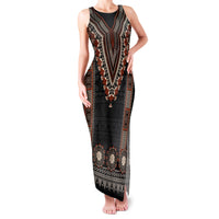 Bula Fiji Dashiki Vintage Fijian Masi Tapa Pattern Family Matching Tank Maxi Dress and Hawaiian Shirt LT14 Mom's Dress Brown - Polynesian Pride