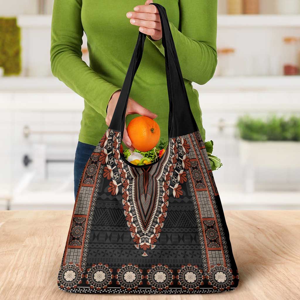 Bula Fiji Dashiki Vintage Fijian Masi Tapa Pattern Grocery Bag