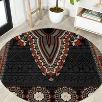 Bula Fiji Dashiki Vintage Fijian Masi Tapa Pattern Round Carpet LT14 Brown - Polynesian Pride