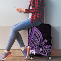 Purple Polynesia Easter Day Luggage Cover Eggs With Bunny Polynesian Pattern
