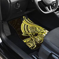 Yellow Polynesia Easter Day Car Mats Eggs With Bunny Polynesian Pattern