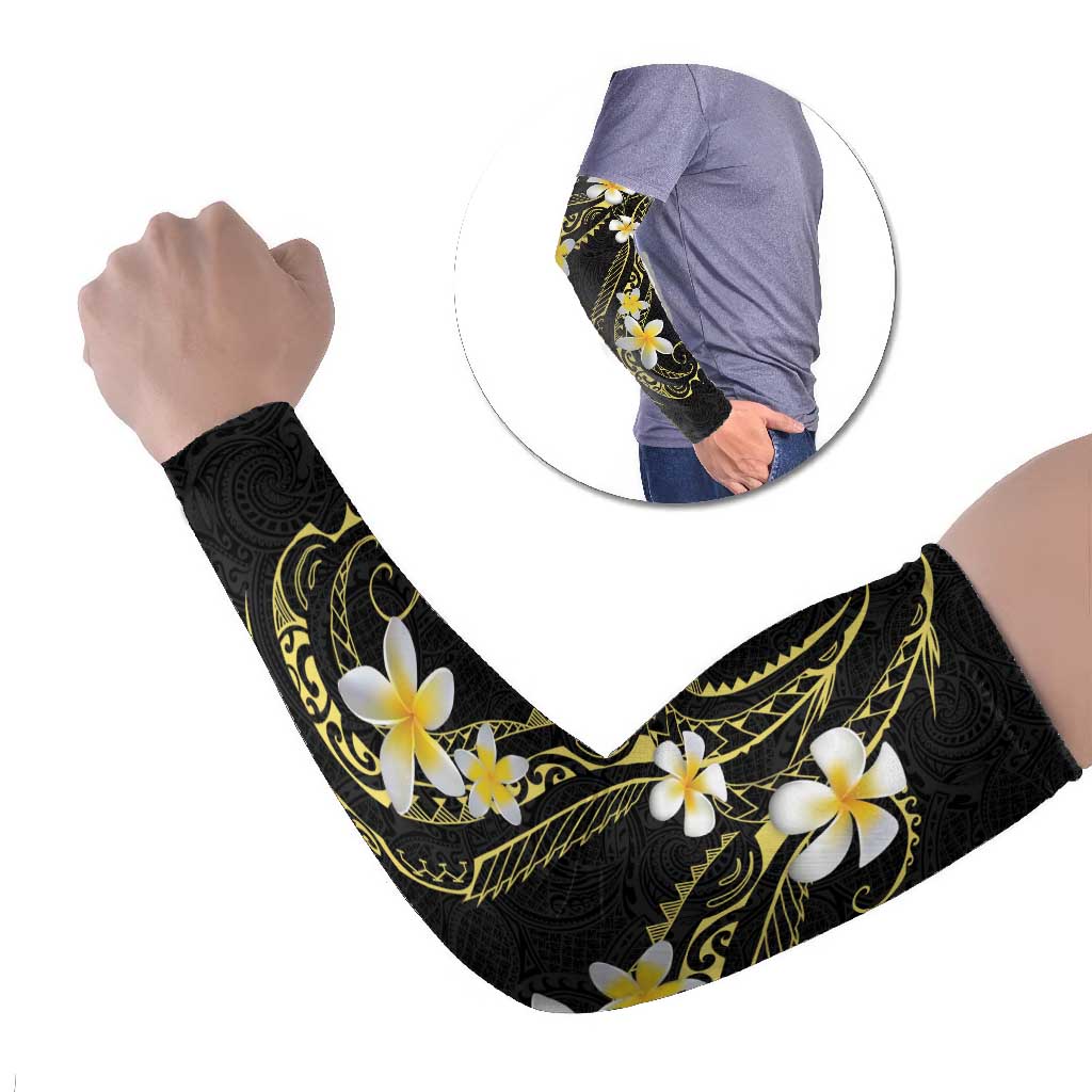 Polynesia Tattoo With Plumeria Arm Sleeves Elegant Vibes