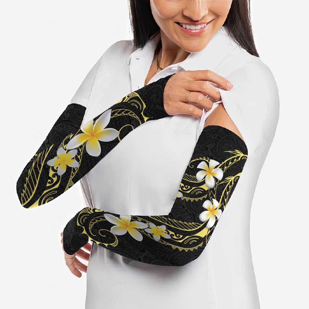 Polynesia Tattoo With Plumeria Arm Sleeves Elegant Vibes