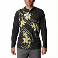 Polynesia Tattoo With Plumeria Button Sweatshirt Elegant Vibes