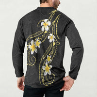 Polynesia Tattoo With Plumeria Button Sweatshirt Elegant Vibes