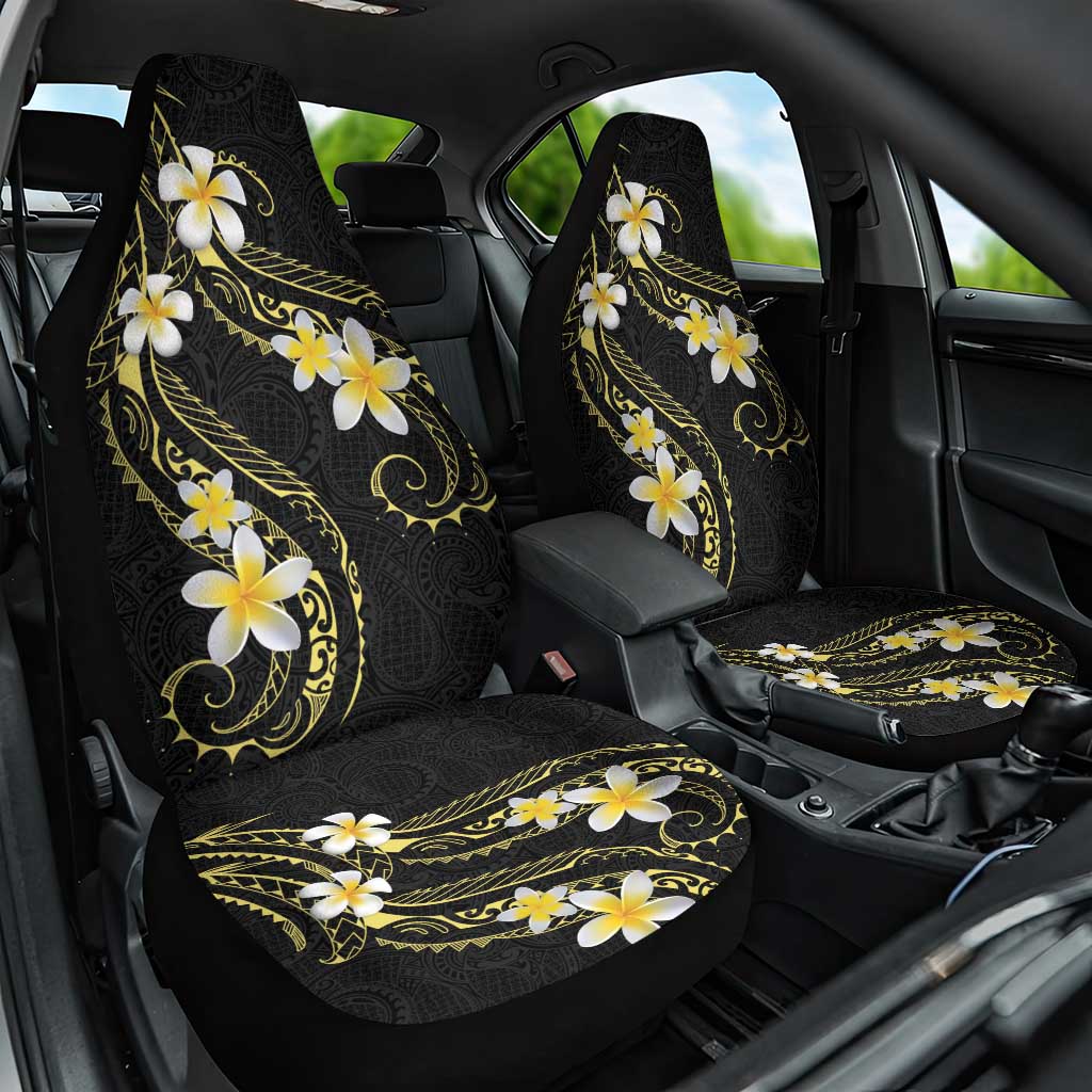 Polynesia Tattoo With Plumeria Car Seat Cover Elegant Vibes LT14 One Size Black - Polynesian Pride