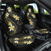 Polynesia Tattoo With Plumeria Car Seat Cover Elegant Vibes LT14 One Size Black - Polynesian Pride