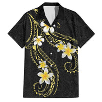 Polynesia Tattoo With Plumeria Family Matching Off The Shoulder Long Sleeve Dress and Hawaiian Shirt Elegant Vibes LT14 Dad's Shirt - Short Sleeve Black - Polynesian Pride