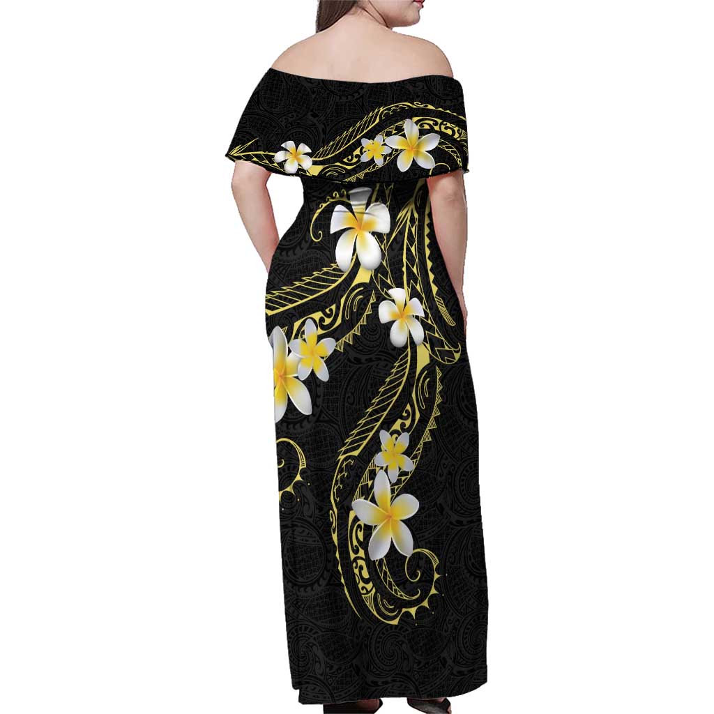 Polynesia Tattoo With Plumeria Family Matching Off Shoulder Maxi Dress and Hawaiian Shirt Elegant Vibes LT14 - Polynesian Pride