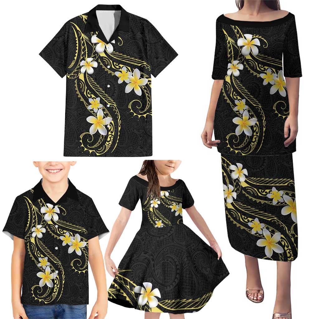 Polynesia Tattoo With Plumeria Family Matching Puletasi and Hawaiian Shirt Elegant Vibes LT14 - Polynesian Pride