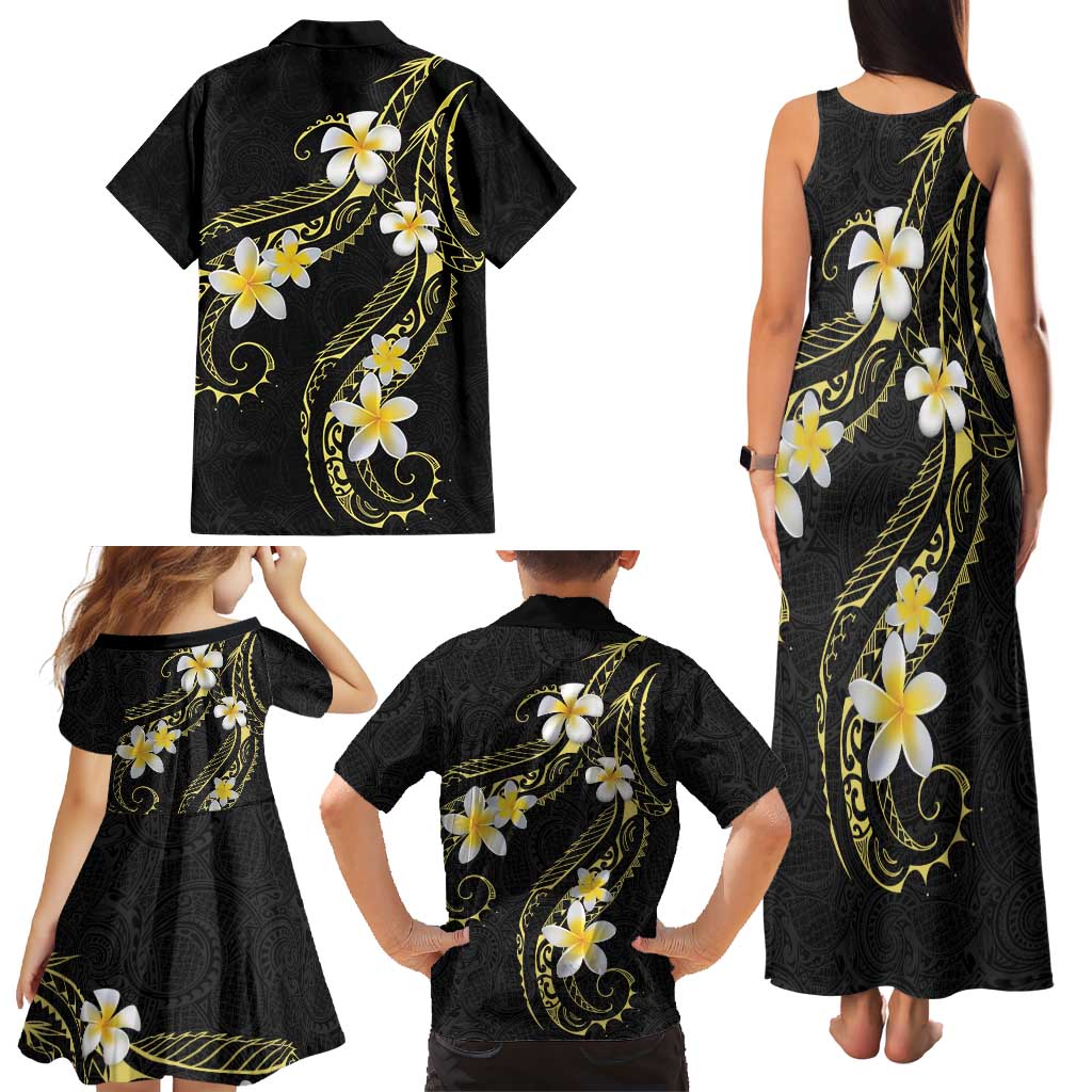 Polynesia Tattoo With Plumeria Family Matching Tank Maxi Dress and Hawaiian Shirt Elegant Vibes LT14 - Polynesian Pride