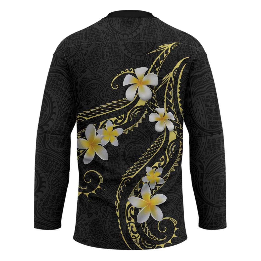 Polynesia Tattoo With Plumeria Hockey Jersey Elegant Vibes