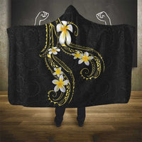 Polynesia Tattoo With Plumeria Hooded Blanket Elegant Vibes