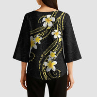 Polynesia Tattoo With Plumeria Kimono Sleeve Blouse Elegant Vibes
