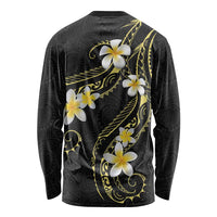 Polynesia Tattoo With Plumeria Long Sleeve Shirt Elegant Vibes