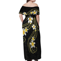Polynesia Tattoo With Plumeria Off Shoulder Maxi Dress Elegant Vibes LT14 - Polynesian Pride