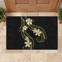 Polynesia Tattoo With Plumeria Rubber Doormat Elegant Vibes
