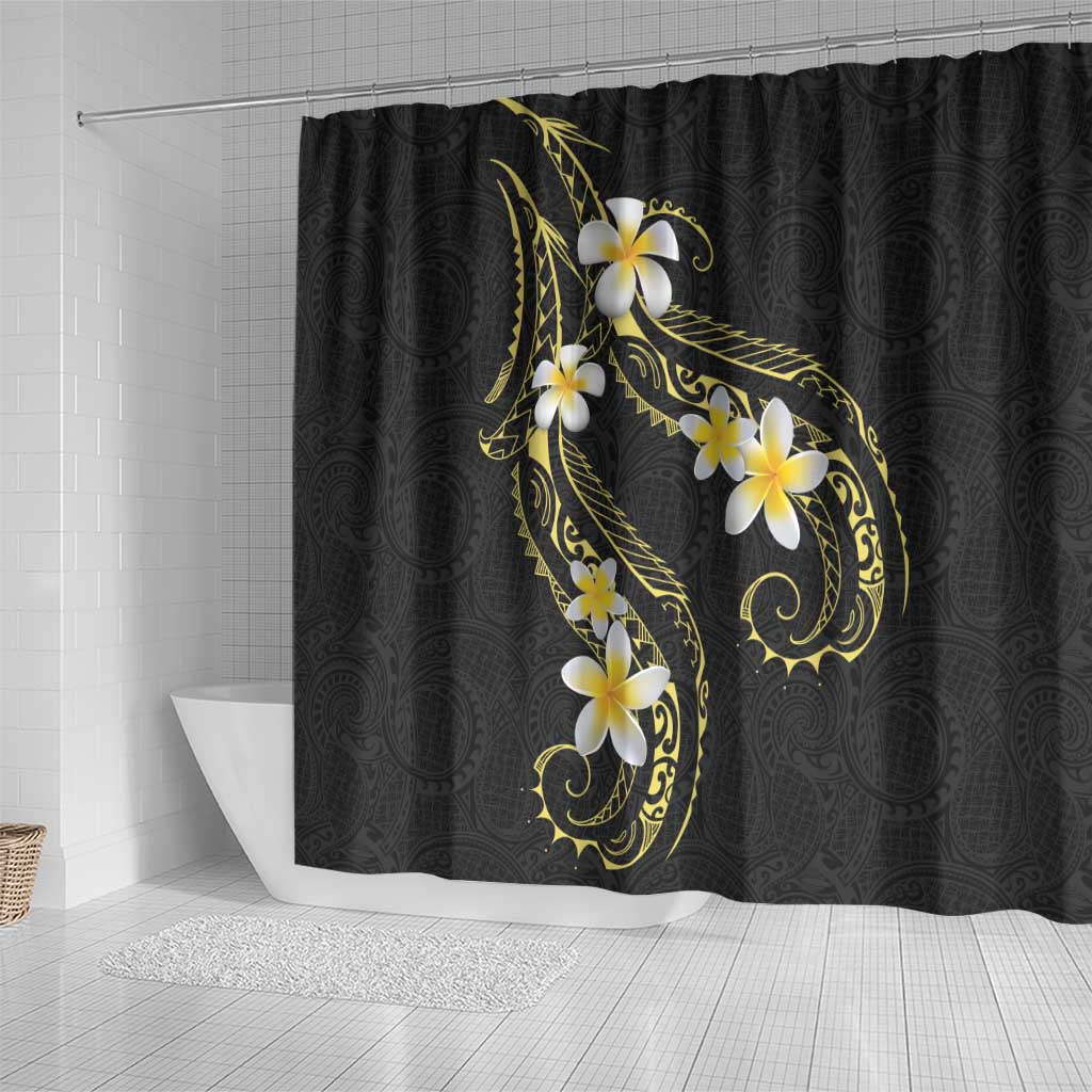 Polynesia Tattoo With Plumeria Shower Curtain Elegant Vibes