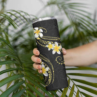 Polynesia Tattoo With Plumeria Skinny Tumbler Elegant Vibes