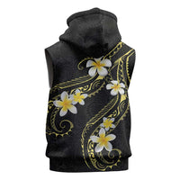 Polynesia Tattoo With Plumeria Sleeveless Hoodie Elegant Vibes