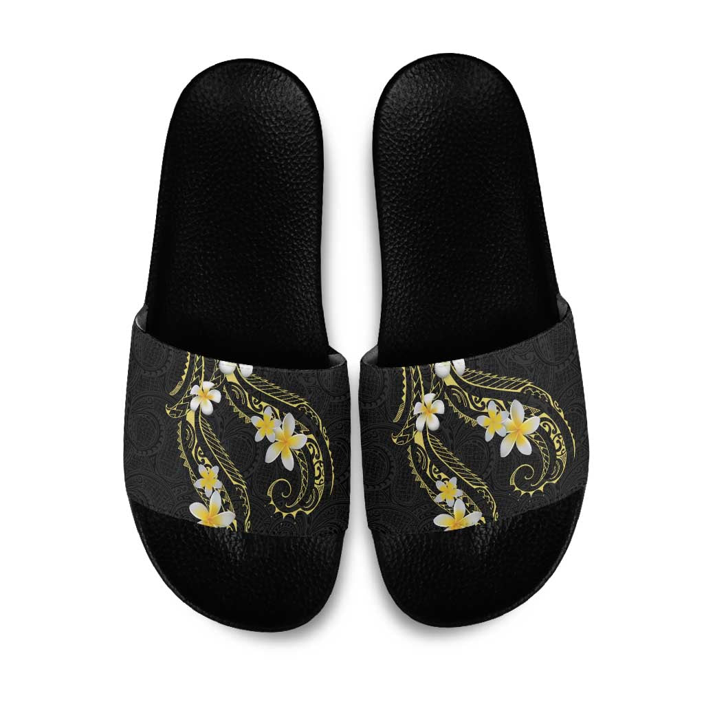 Polynesia Tattoo With Plumeria Slide Sandals Elegant Vibes