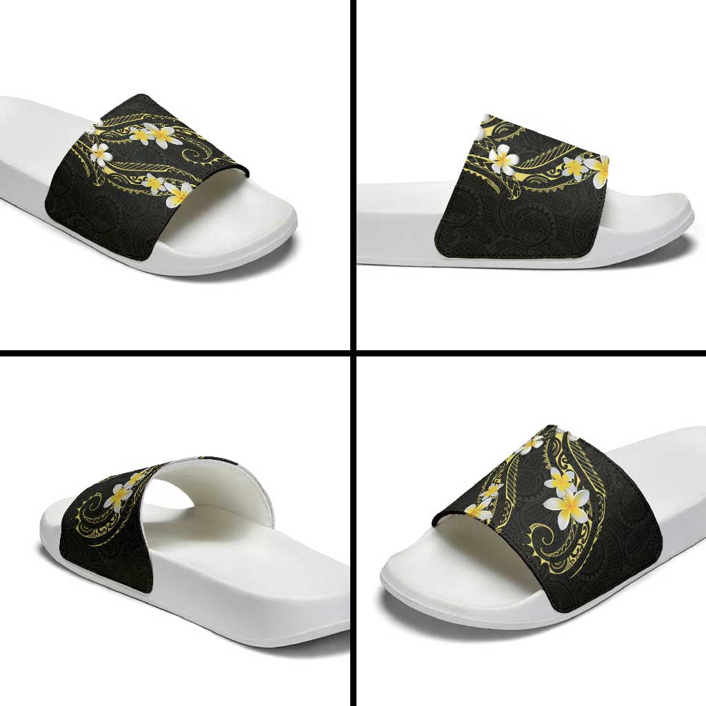 Polynesia Tattoo With Plumeria Slide Sandals Elegant Vibes