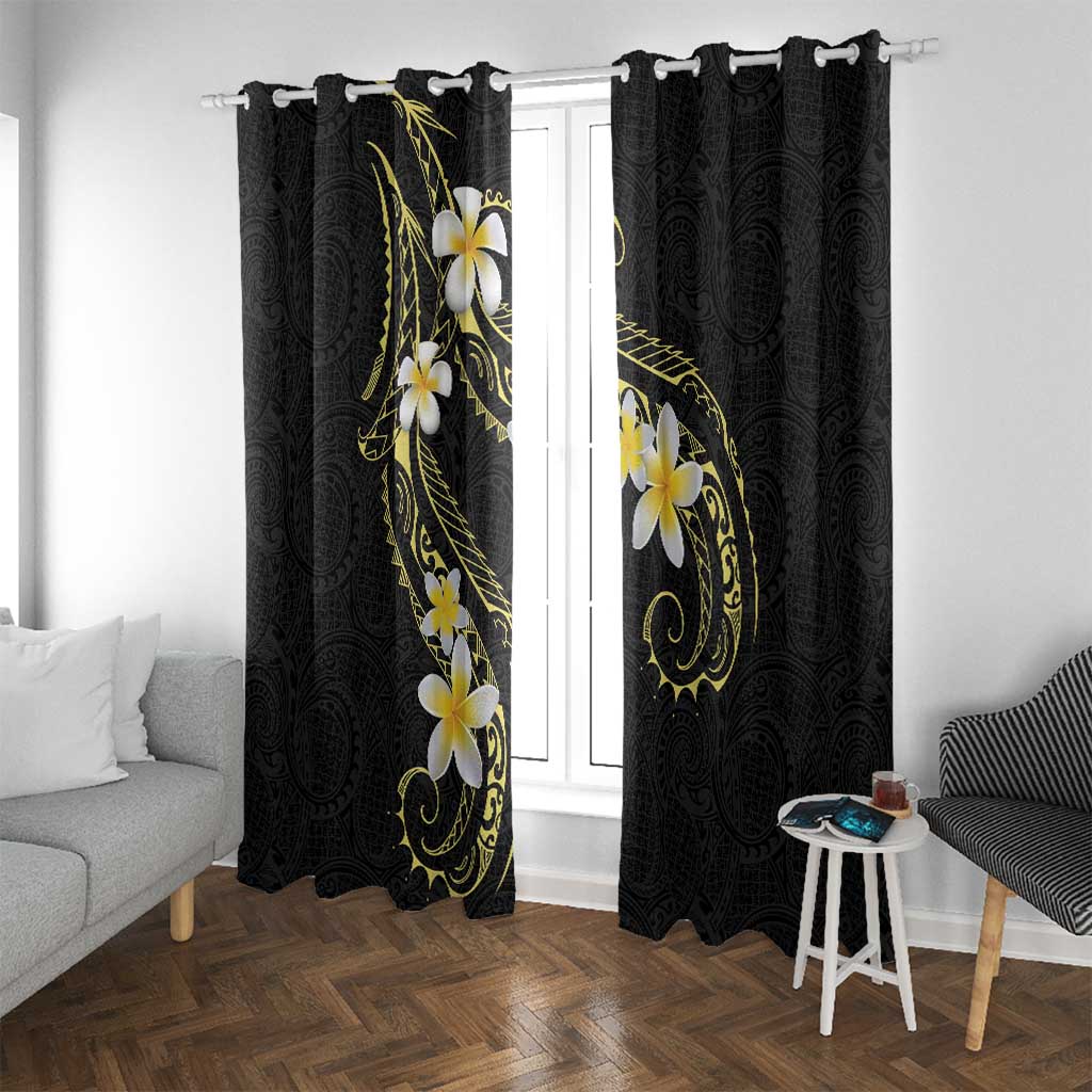Polynesia Tattoo With Plumeria Window Curtain Elegant Vibes