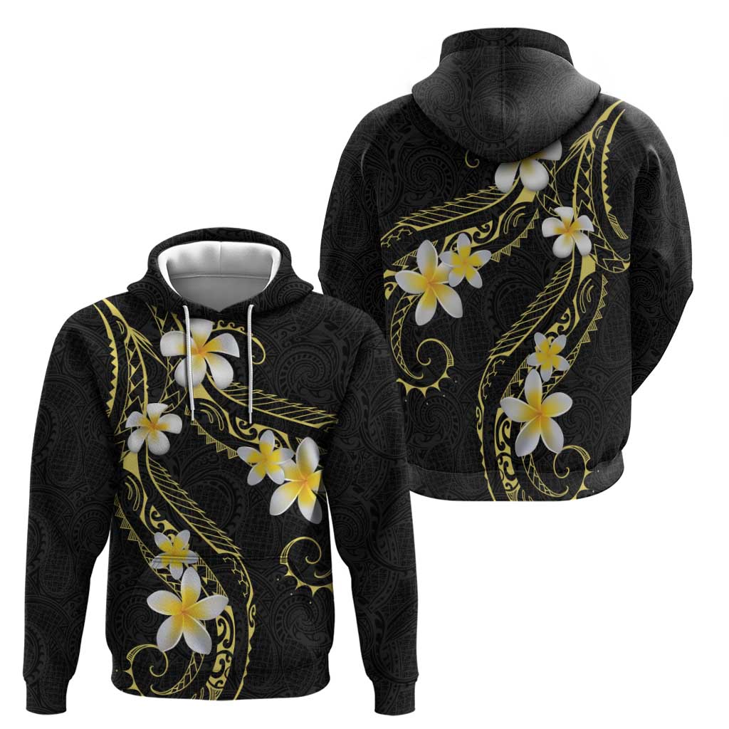 Polynesia Tattoo With Plumeria Zip Hoodie Elegant Vibes