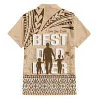 Tonga Father's Day Family Matching Summer Maxi Dress and Hawaiian Shirt Best Dad Ever Tongan Ngatu Pattern - Beige LT14 - Polynesian Pride
