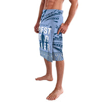 Tonga Father's Day Lavalava Best Dad Ever Tongan Ngatu Pattern - Blue