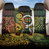 Vanuatu 1980 Back Car Seat Cover Ni-Van Tamtam Sand Drawing Pattern LT14 One Size Black - Polynesian Pride