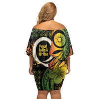 Vanuatu 1980 Family Matching Off Shoulder Short Dress and Hawaiian Shirt Ni-Van Tamtam Sand Drawing Pattern LT14 - Polynesian Pride