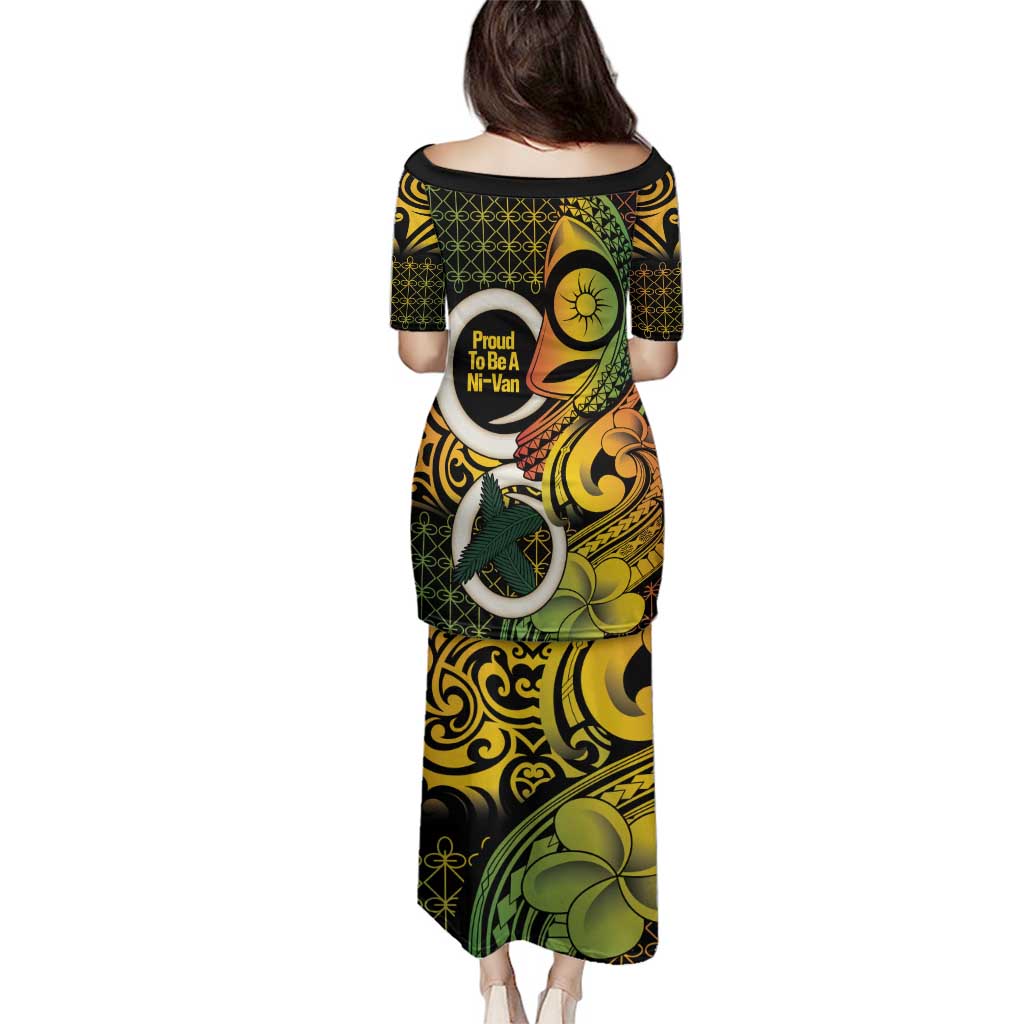 Vanuatu 1980 Family Matching Puletasi and Hawaiian Shirt Ni-Van Tamtam Sand Drawing Pattern LT14 - Polynesian Pride