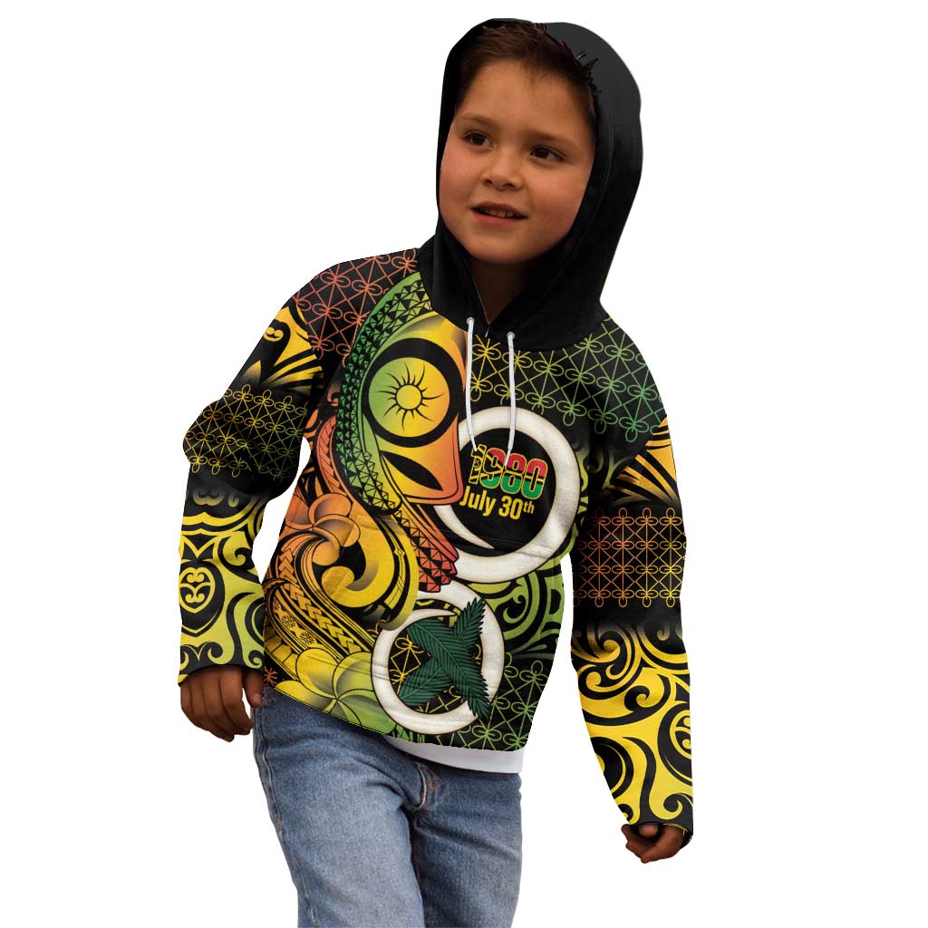 Vanuatu 1980 Kid Hoodie Ni-Van Tamtam Sand Drawing Pattern LT14 - Polynesian Pride
