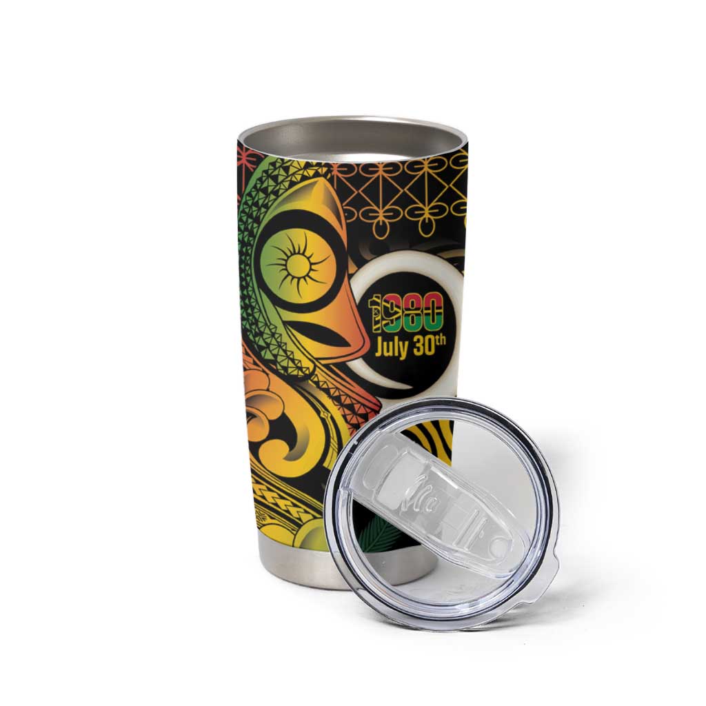 Vanuatu 1980 Tumbler Cup Ni-Van Tamtam Sand Drawing Pattern LT14 - Polynesian Pride