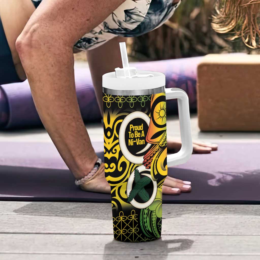 Vanuatu 1980 Tumbler With Handle Ni-Van Tamtam Sand Drawing Pattern