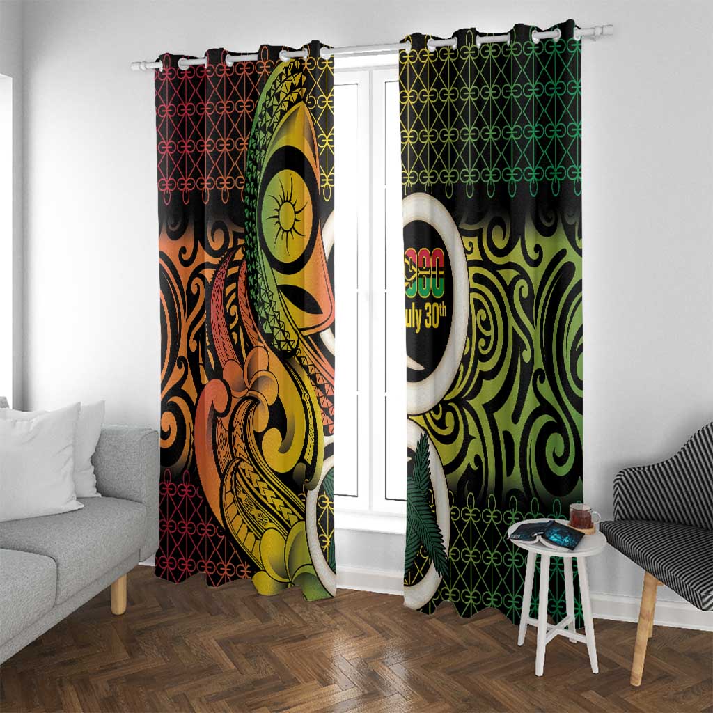 Vanuatu 1980 Window Curtain Ni-Van Tamtam Sand Drawing Pattern