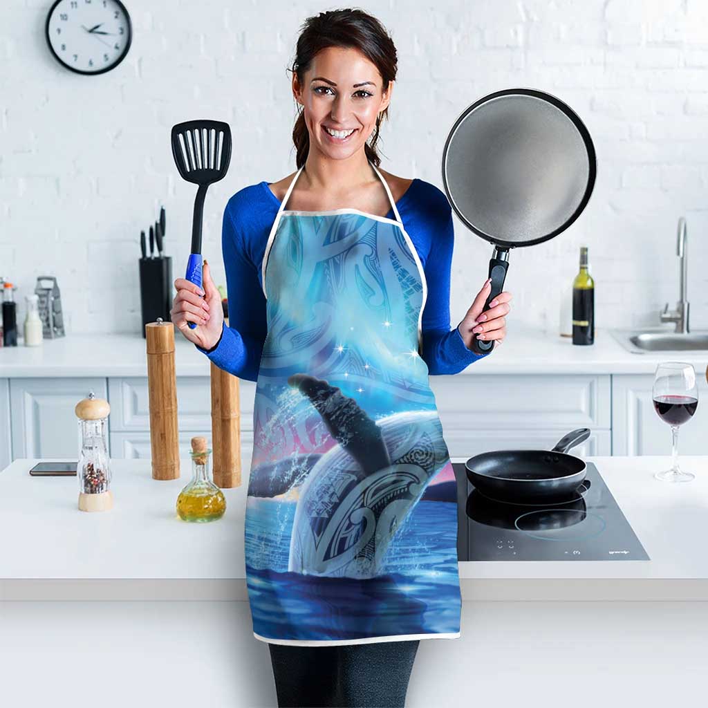 New Zealand Matariki Humpback Whale Apron Paikea Maori New Year Blue Galaxy